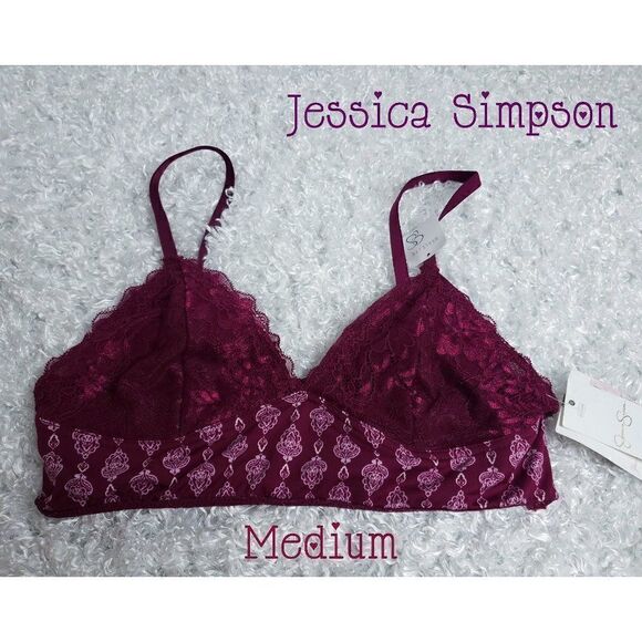 Jessica Simpson Burgundy Lace Bralette - Picture 1 of 4